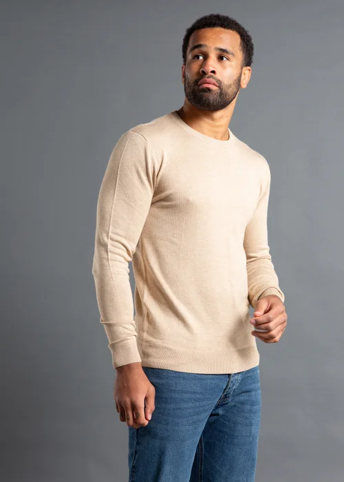 French Connection Camel Crew Neck Knitted Jumper - S Image 1