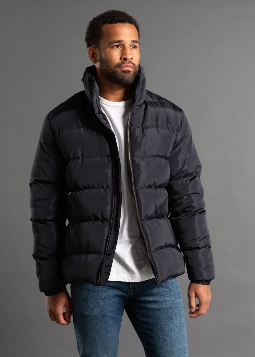 French Connection Black Funnel Neck Puffer Jacket - XL Image 1