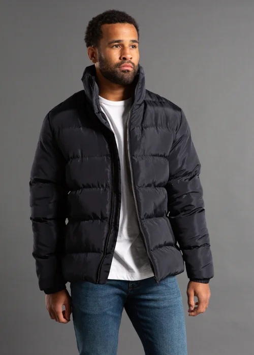 French Connection Black Funnel Neck Puffer Jacket - XL Image 1