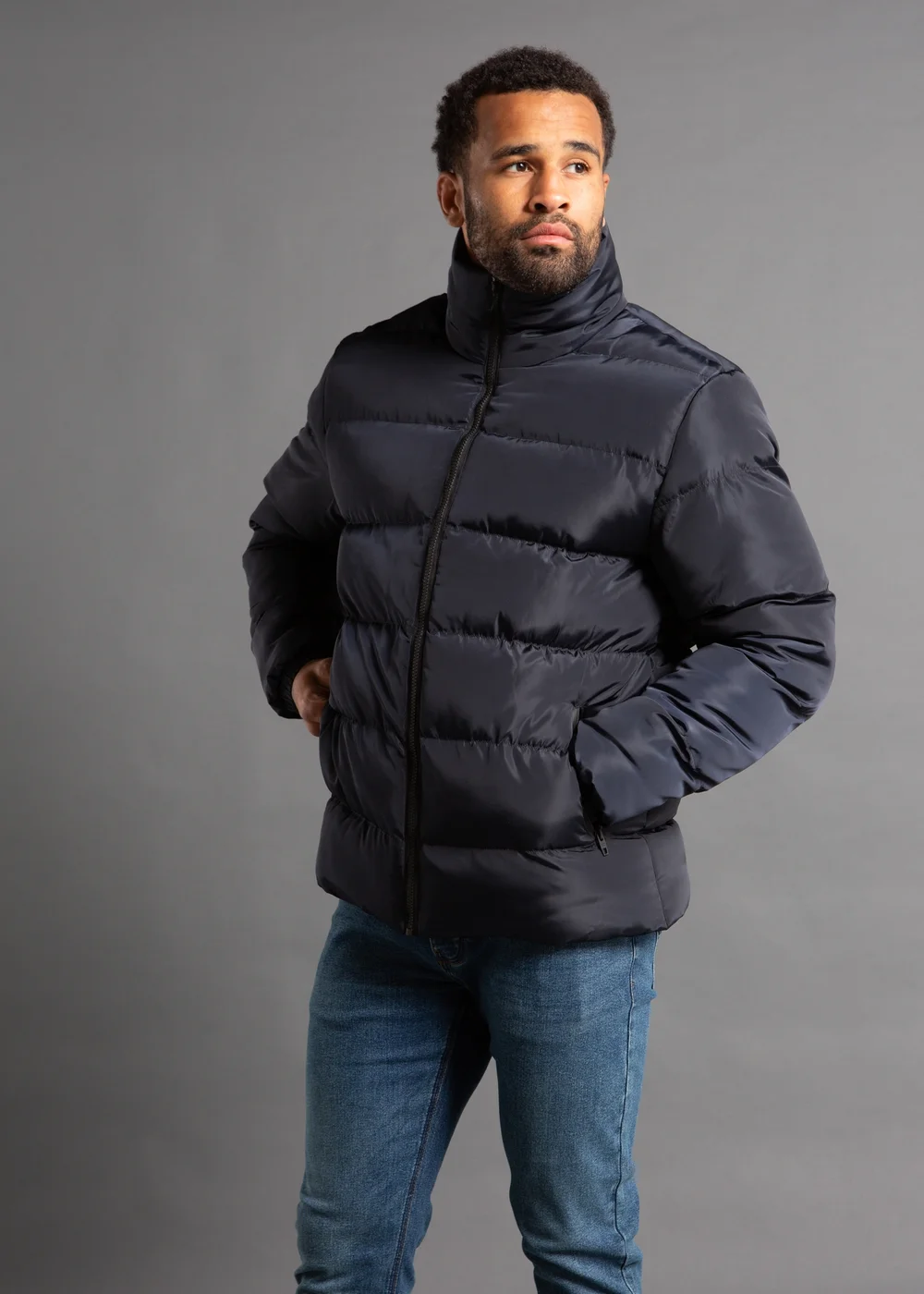 French Connection Black Funnel Neck Puffer Jacket - XL Image 3