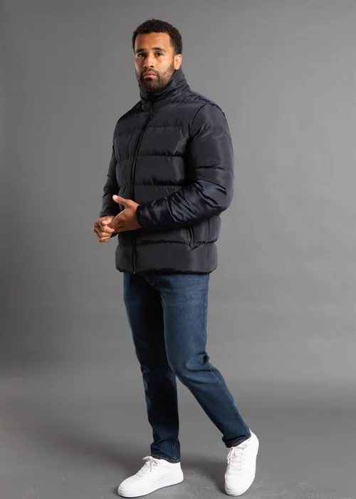 French Connection Navy Funnel Neck Puffer Jacket - 2XL Image 3