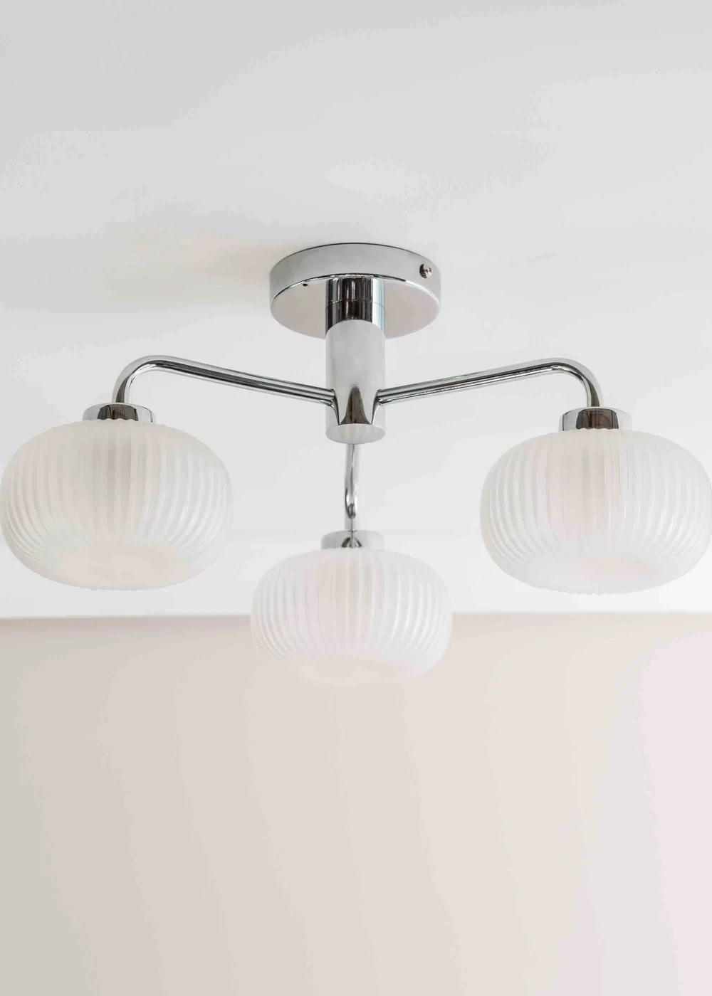 ValueLights Amaia Polished Silver Semi-Flush Light with Clear Globe Shade - One Size Image 2