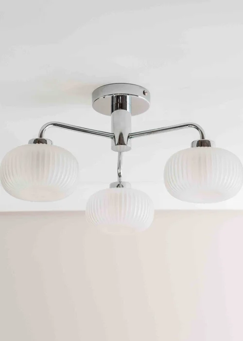 ValueLights Amaia Polished Silver Semi-Flush Light with Clear Globe Shade - One Size Image 2