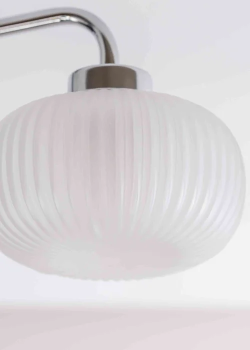 ValueLights Amaia Polished Silver Semi-Flush Light with Clear Globe Shade - One Size Image 3