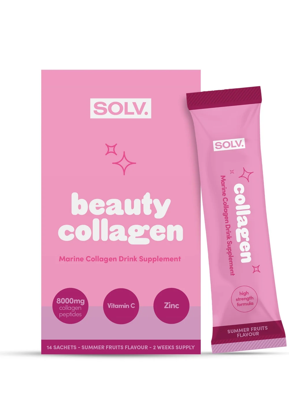 SOLV Summer Fruits Liquid Collagen Sachet 16ml (14 Pack) - One Size Image 1