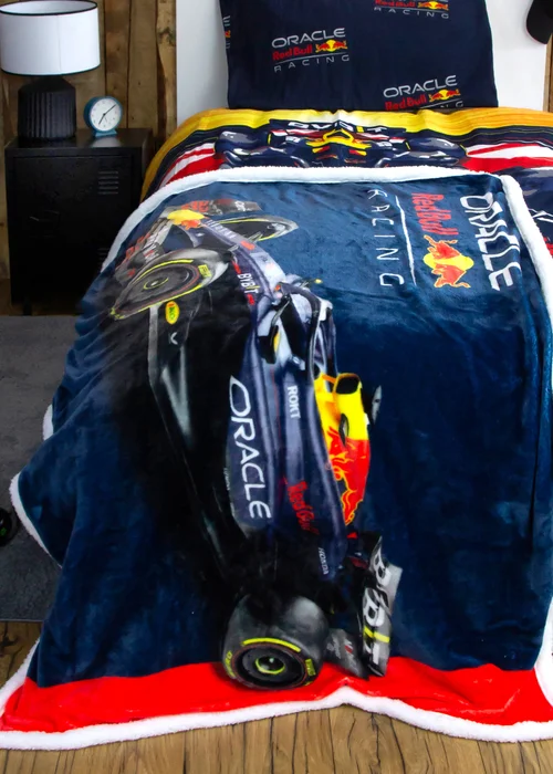 Redbull Black Formula 1 Digital Sherpa Fleece Throw - One Size Image 3