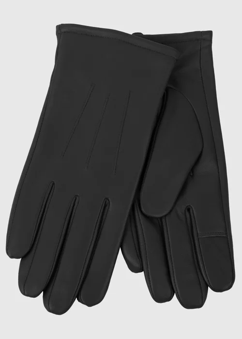 Totes Isotoner Black Three Point Leather Glove - L Image 1