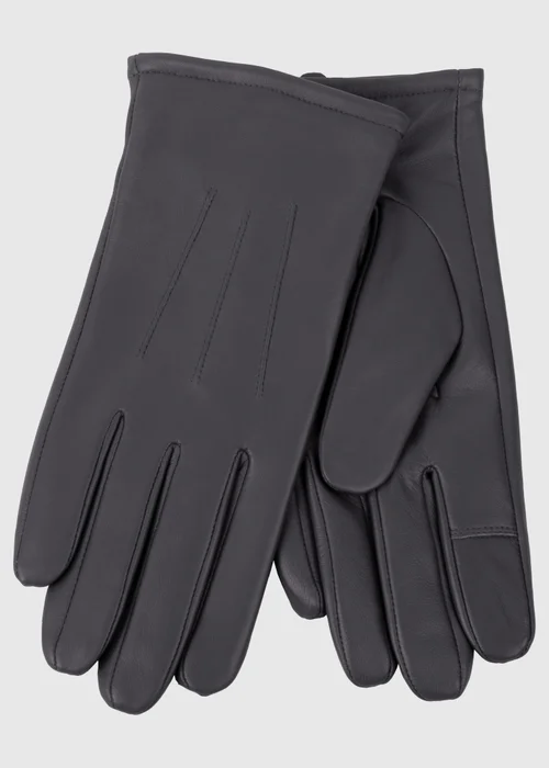 Totes Isotoner Grey Three Point Leather Glove - S Image 1