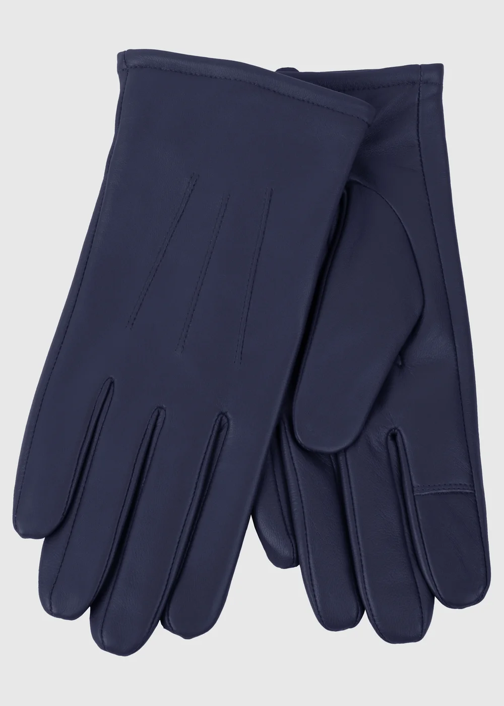 Totes Isotoner Navy Three Point Leather Glove - L Image 1