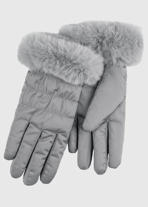 Totes Isotoner Grey Water Repellent Padded Glove - S/M Image 1