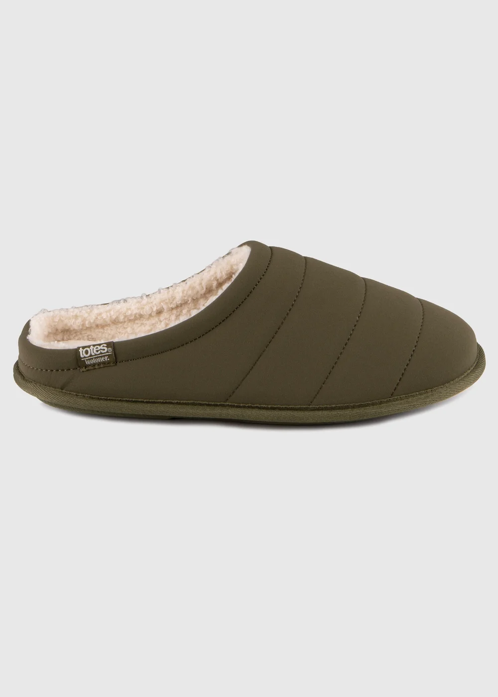 Totes Isotoner Khaki Sport Quilted Mule Slipper With Cosy Lining - 8 Image 4