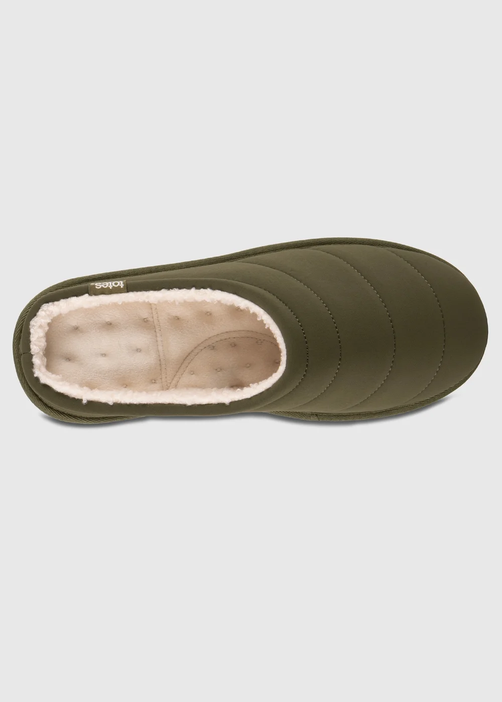 Totes Isotoner Khaki Sport Quilted Mule Slipper With Cosy Lining - 8 Image 5