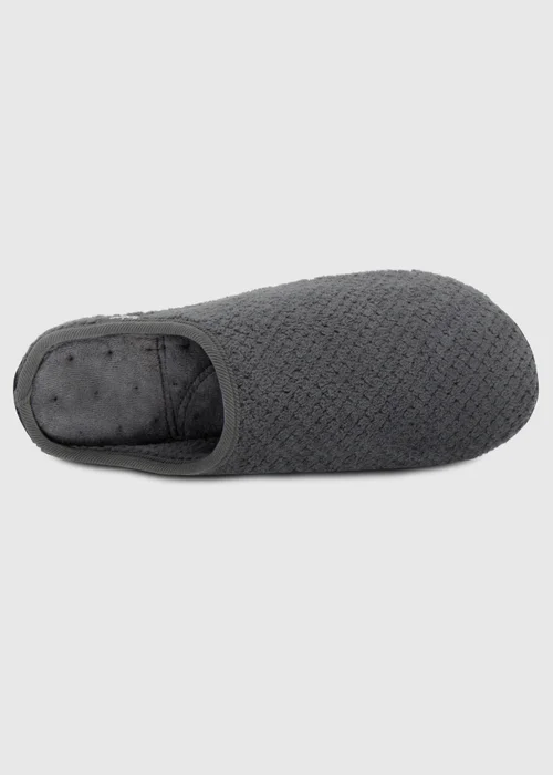 Totes Isotoner Grey Swept Back Popcorn Mule Slipper - 11 Image 5