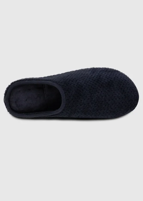 Totes Isotoner Navy Swept Back Popcorn Mule Slipper - 8 Image 5