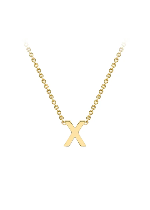 Golden Moments 9ct Yellow Gold Mini 'X' Initial Necklace - S Image 1