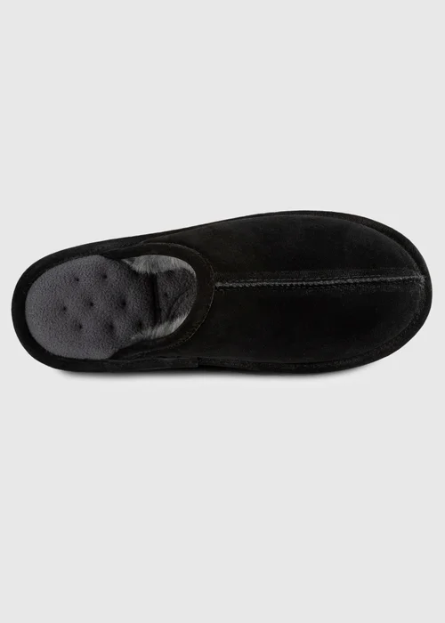 Totes Isotoner Black Real Suede Mule Slipper - 8 Image 5