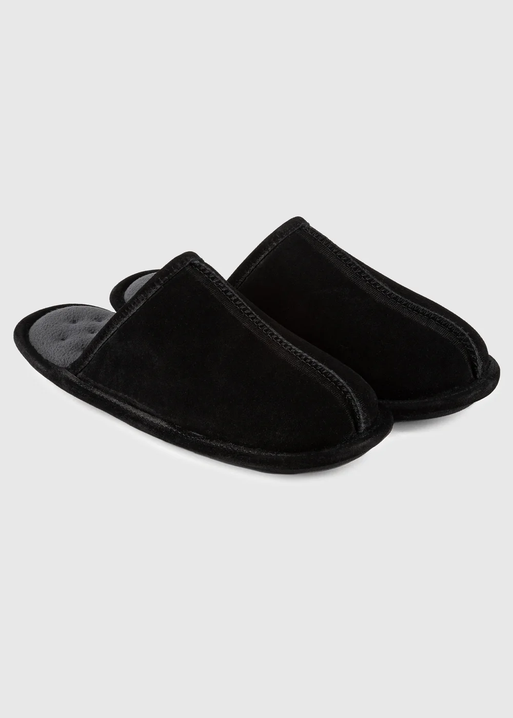 Totes Isotoner Black Real Suede Mule Slipper - 8 Image 1