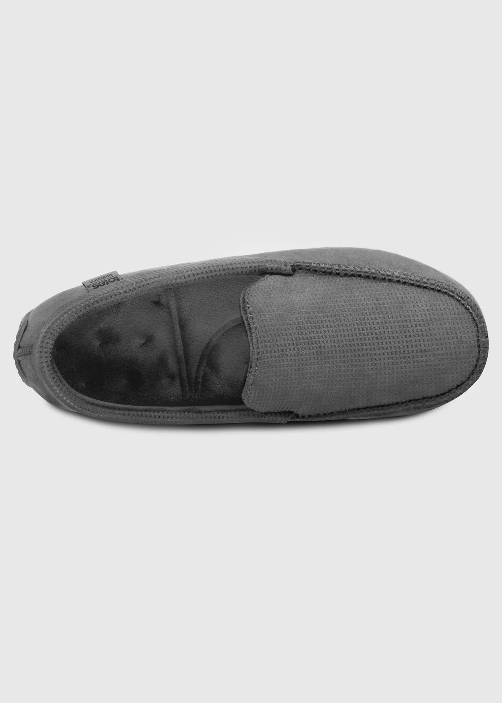 Totes Isotoner Grey Square Patterned Smart Moccasin Slipper - 8 Image 5