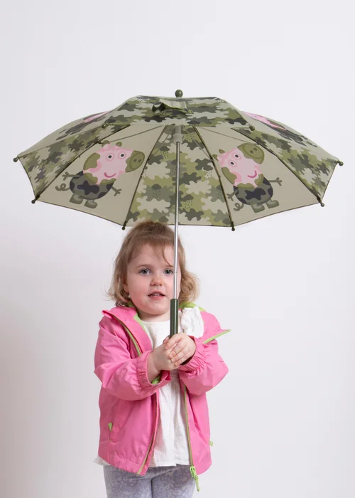 Totes Peppa Pig Kids George Pig Camo Walker Umbrella - One Size Image 2