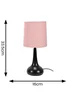 ValueLights Pair of Dimmable Matte Black Table Lamp with Pink Drum Shade - One Size Image 4