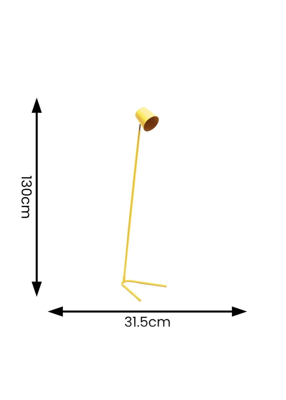 ValueLights Lark Yellow Floor Lamp with Medium Yellow Tapered Shade - One Size Image 6