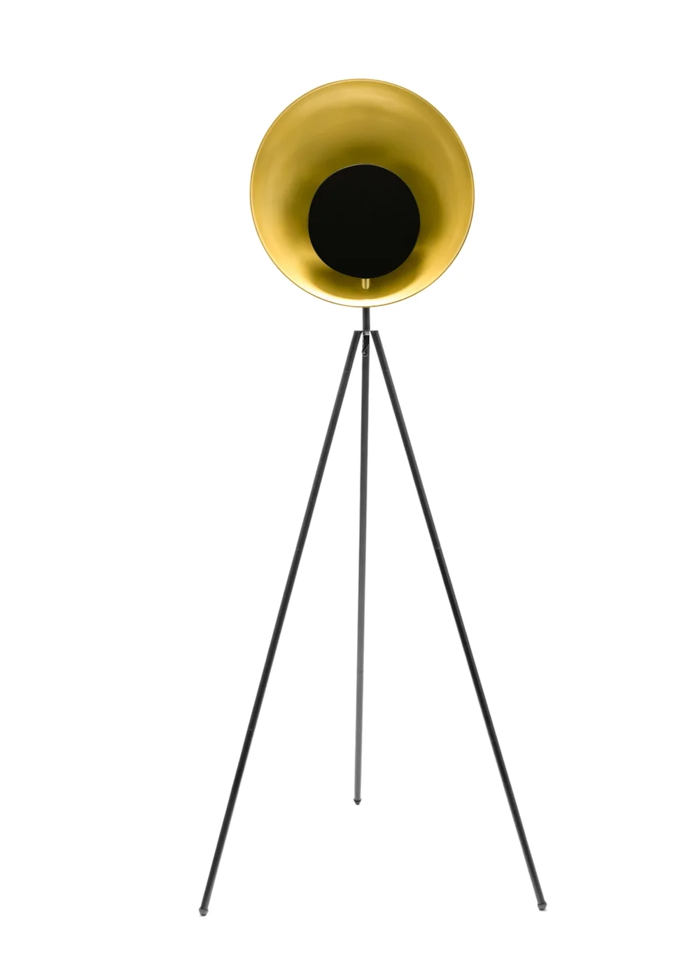 ValueLights Saffy Matte Black Floor Lamp with Gold Shade (150cm x 59cm x 59cm) - One Size Image 2