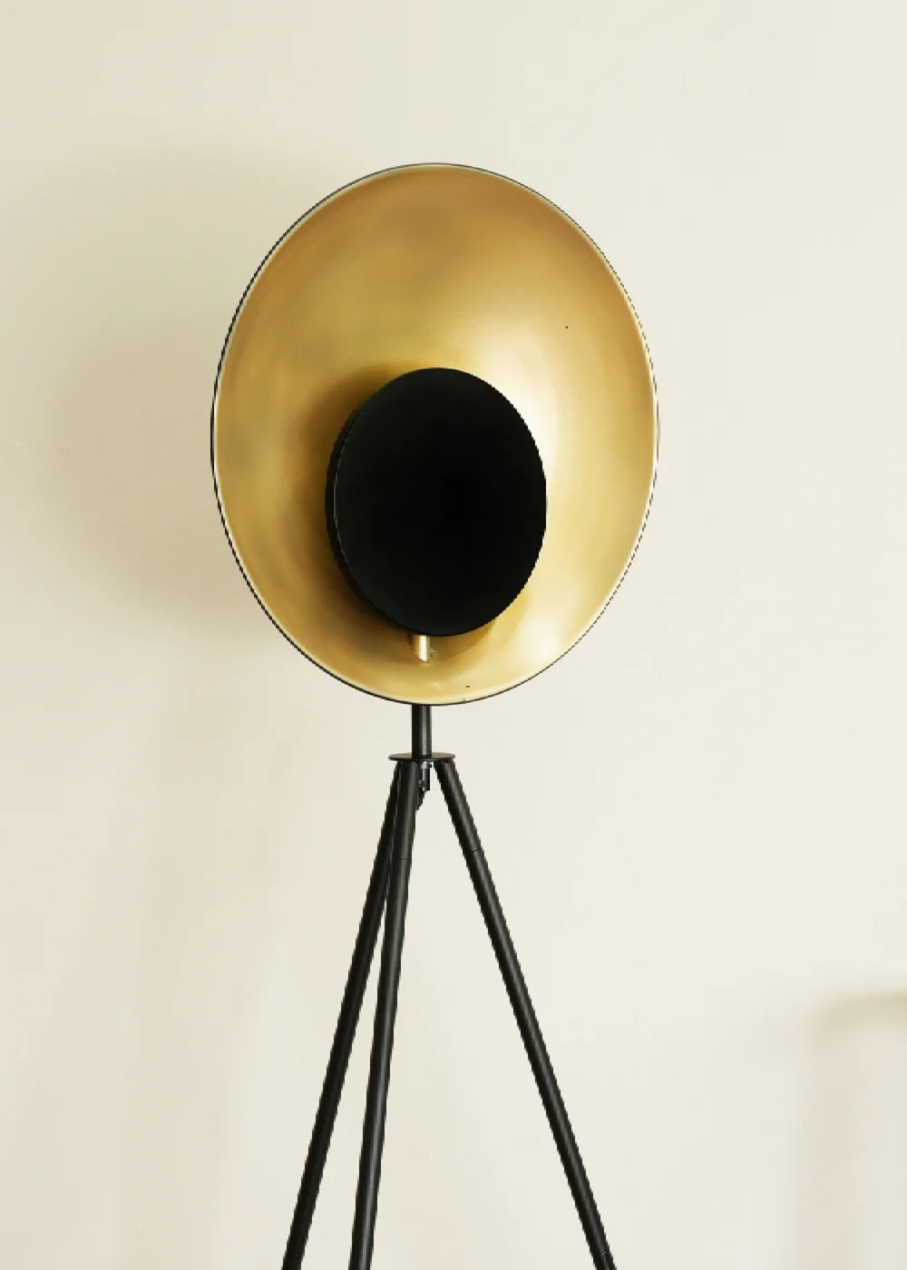 ValueLights Saffy Matte Black Floor Lamp with Gold Shade (150cm x 59cm x 59cm) - One Size Image 3