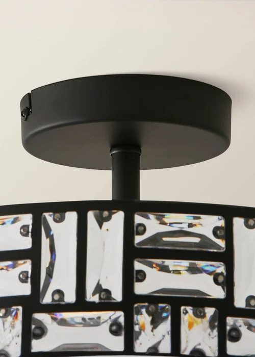 ValueLights Elise Matte Black Pendant Light with Black Tiered Shade - One Size Image 5