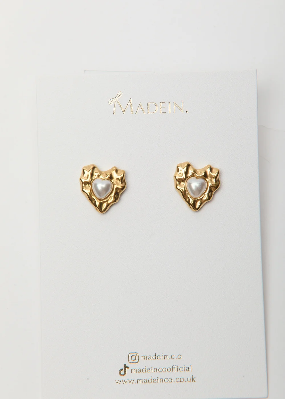 Madein Heart Shaped Pearl Earrings - One Size Image 1