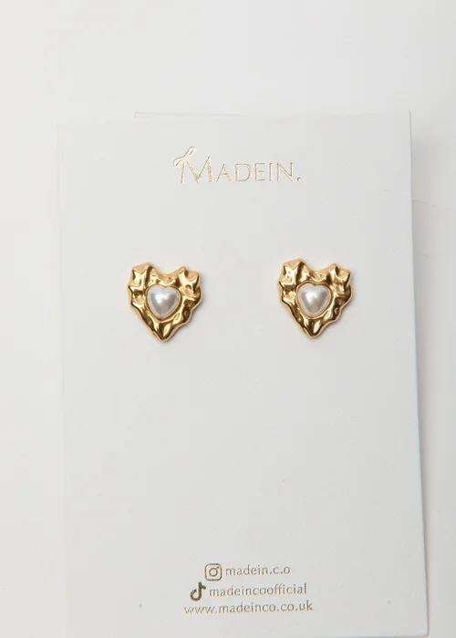 Madein Heart Shaped Pearl Earrings - One Size Image 1