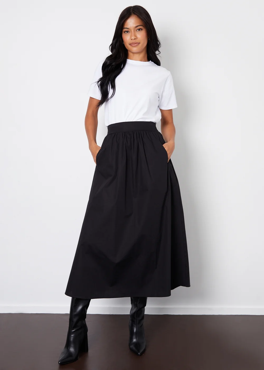Threadbare Black Orkney Maxi Skirt with Pockets - Size 8 Image 3