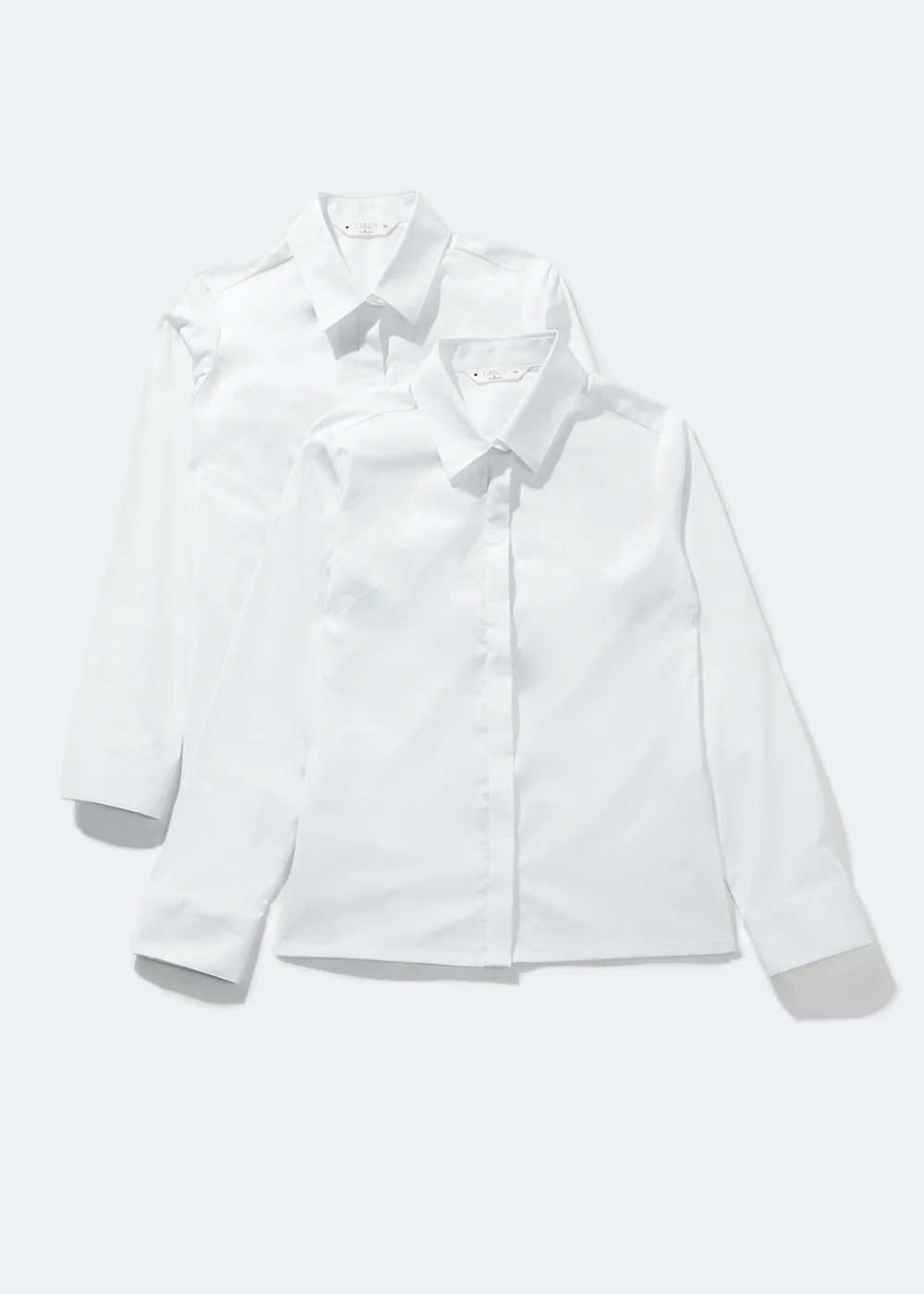 Girls 2 Pack White Stretch School Blouses (8-16yrs) - 8 Yrs Image 1