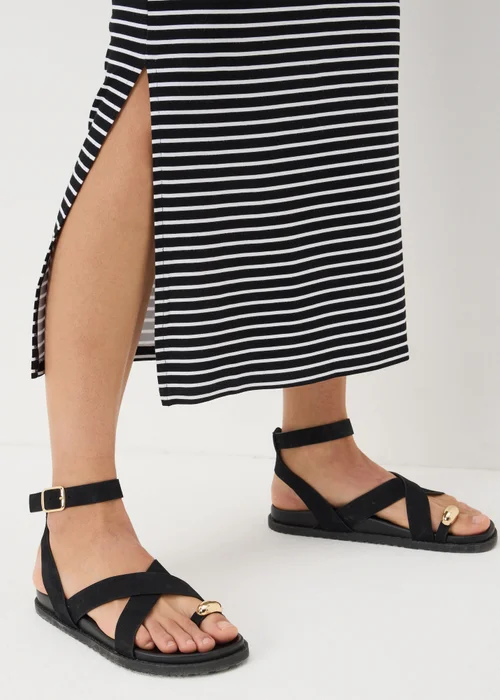 Black Stripe Jersey Maxi Skirt - 8 Image 2