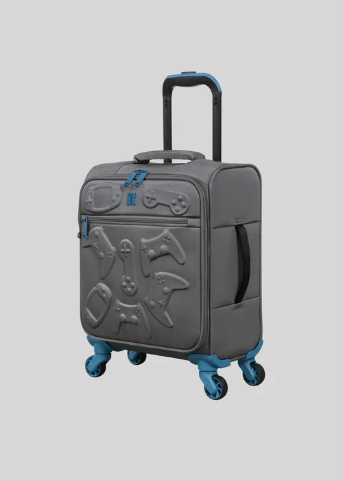 IT Luggage Kids Grey Gaming Suitcase Image 1