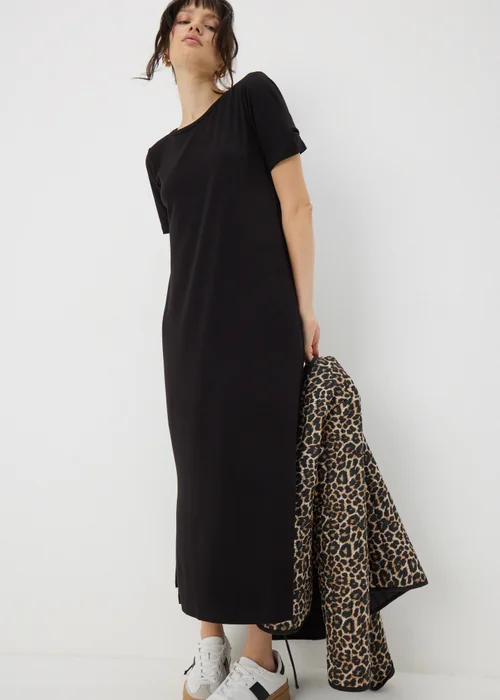 Papaya Petite Black Midi T-Shirt Dress - 6 Image 1