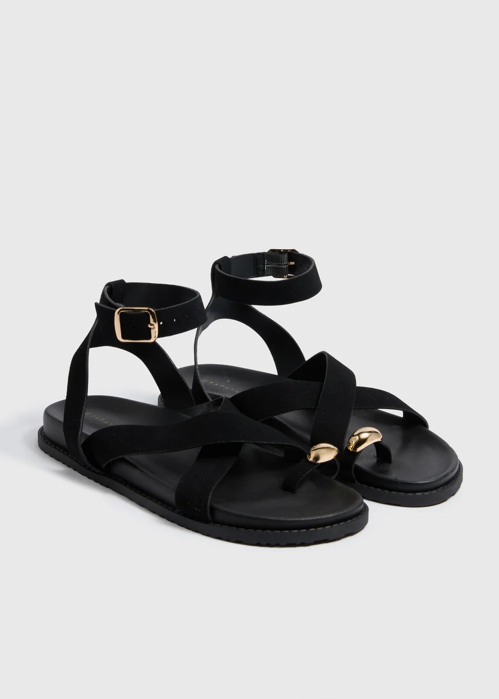 Black Toe Loop Sandals - 7 Image 1
