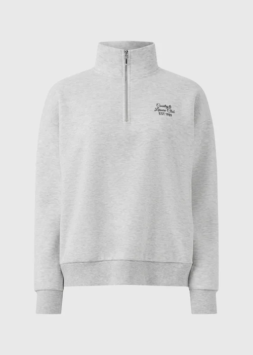 Grey Leisure Club Half Zip Sweatshirt - S Image 4