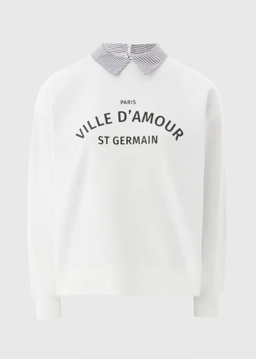 Ecru St Germain Collared Sweatshirt - XS Image 3