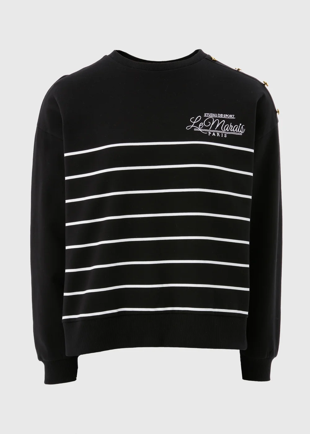 Black Breton Stripe Sweatshirt - XS Image 3