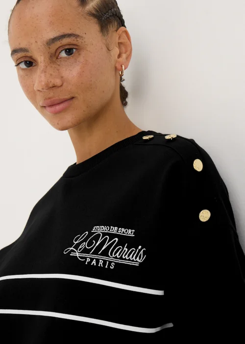 Black Breton Stripe Sweatshirt - XS Image 2