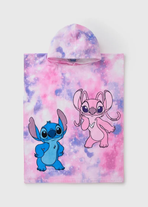 Girls Pink Stitch Poncho (One Size) - One Size Image 1
