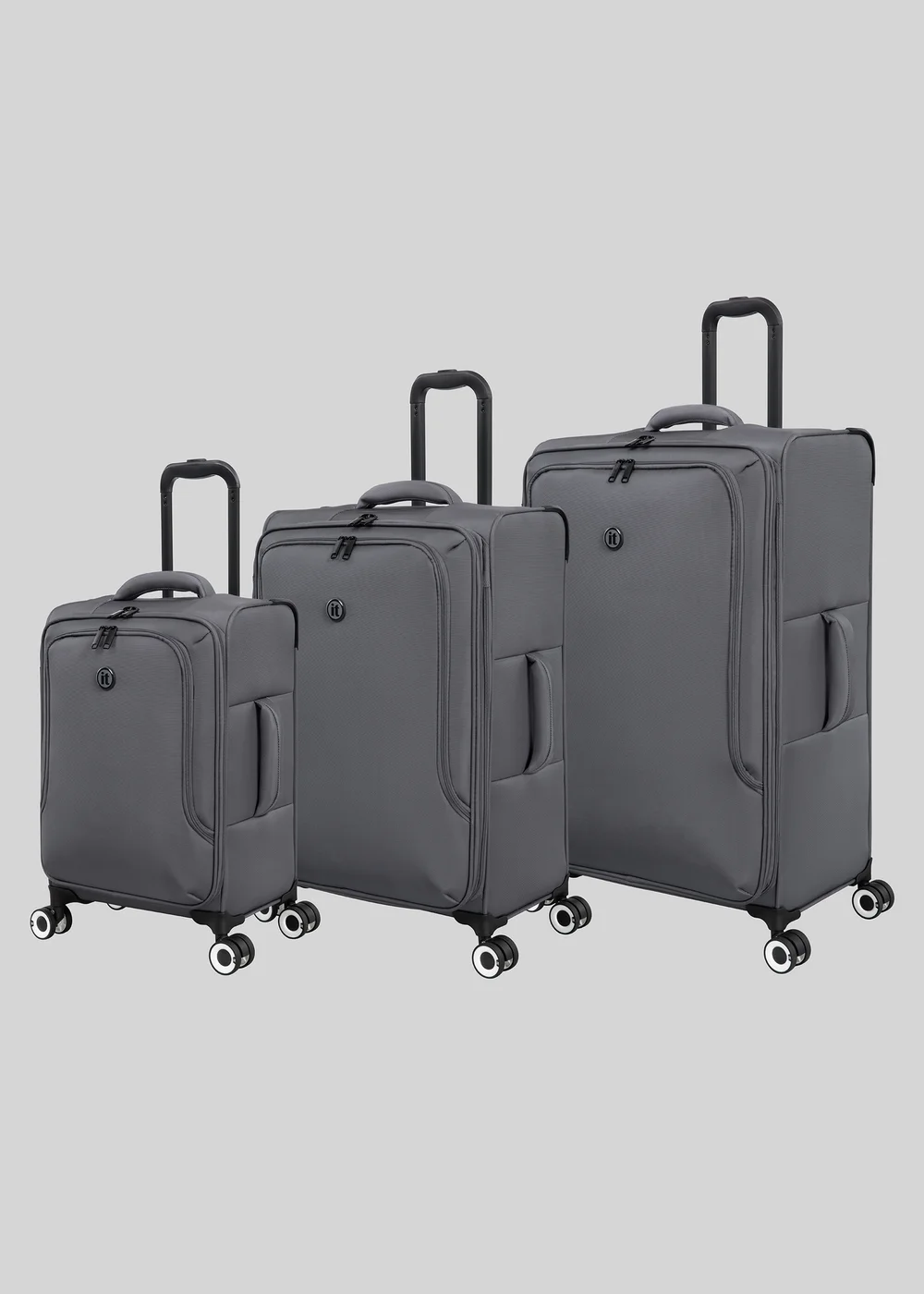 IT Luggage Grey Trulite Soft Suitcase - Cabin Image 1