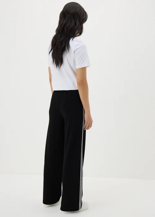 Black Side Stripe Wide Leg Trousers - 8 Image 3