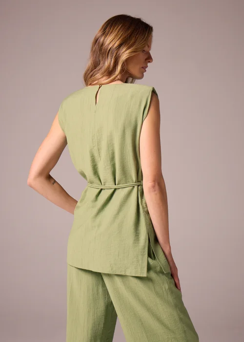 Et Vous Khaki Textured Tunic Blouse - 8 Image 2