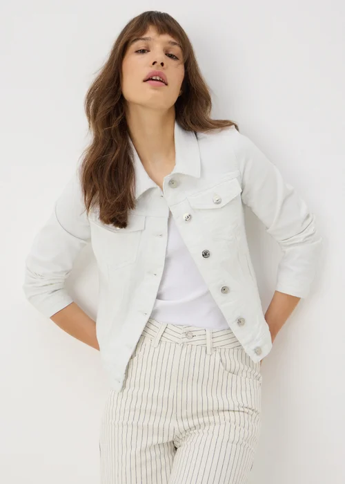 White Stretch Denim Jacket - 8 Image 1