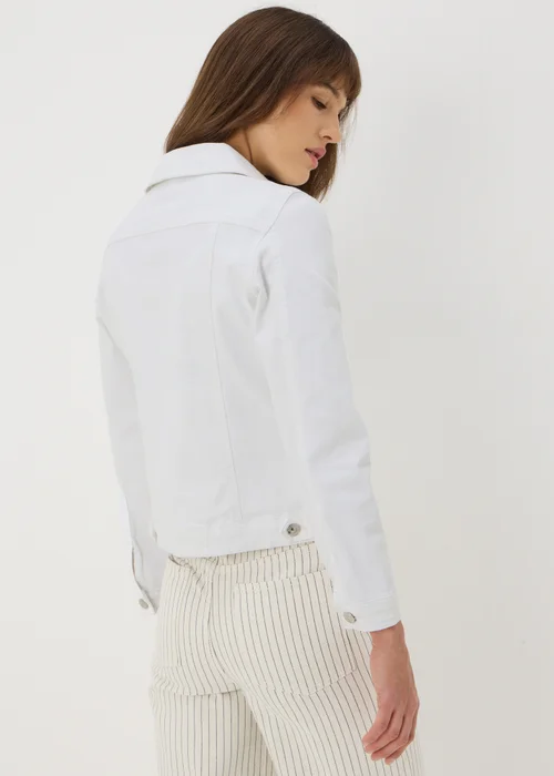 White Stretch Denim Jacket - 8 Image 2