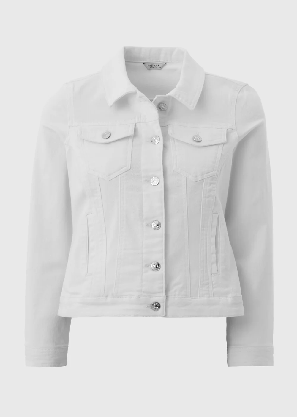 White Stretch Denim Jacket - 8 Image 4
