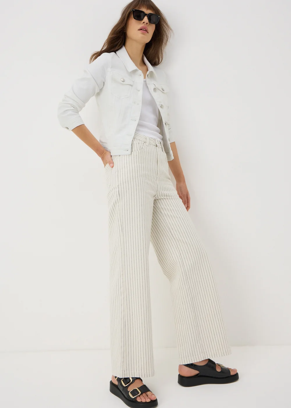White Stretch Denim Jacket - 8 Image 3