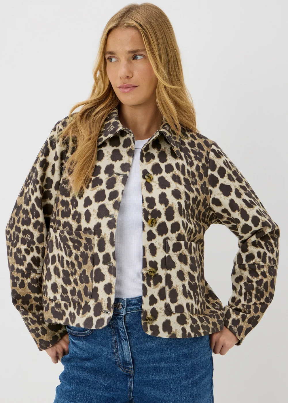Brown Leopard Print Faux Suede Jacket - 8 Image 2