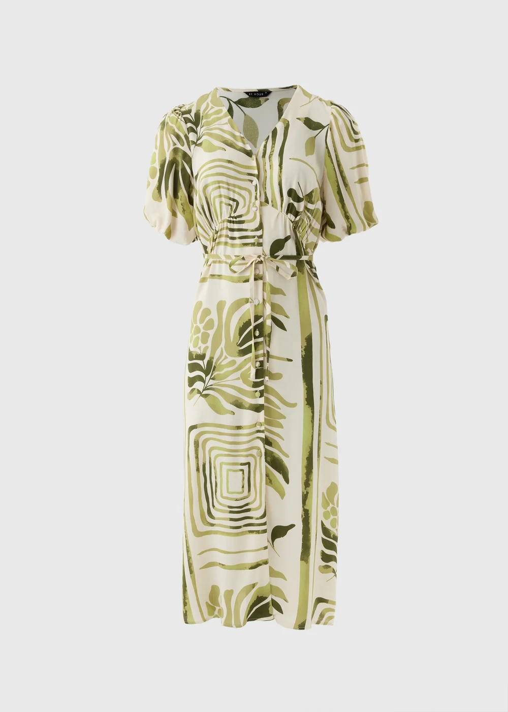 Et Vous Green Leaf Midi Tea Dress - 8 Image 3